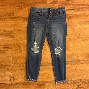 American Eagle  Dark Blue Distressed Women's Jeans